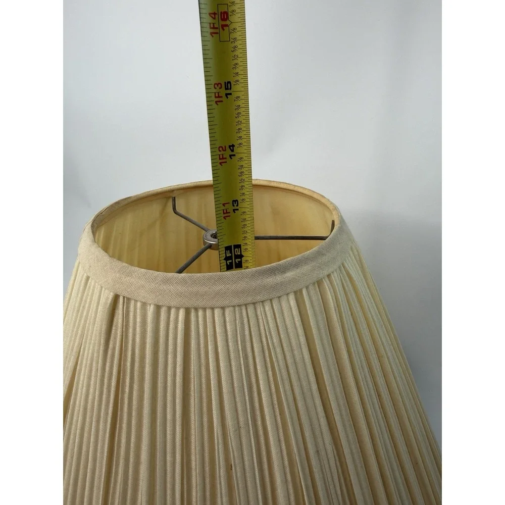 Vintage Ivory Pleated Fabric Large Lamp Shade 12x16